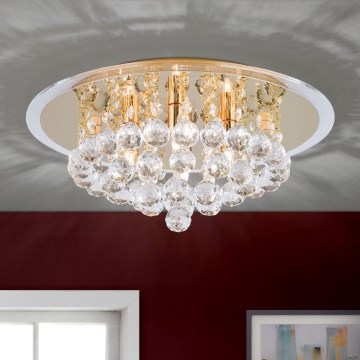 Lampa sufitowa kryształowa GLORIA 4xG9/40W/230V śr. 38 cm złoty