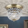 Lampa sufitowa kryształowa PLAFOND 1xE27/40W/230V śr. 26 cm brąz
