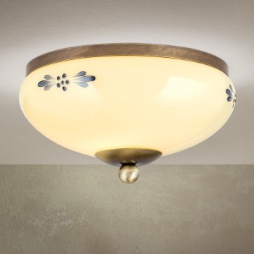 Lampa sufitowa LANDHAUS 1xE27/60W/230V śr. 21 cm brąz/beżowy/niebieski