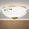 Lampa sufitowa LANDHAUS 1xE27/60W/230V śr. 21 cm mosiądz/biały/zielony