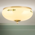 Lampa sufitowa LANDHAUS 2xE27/60W/230V, Ø 28 cm, mosiądz/beżowy/zielony