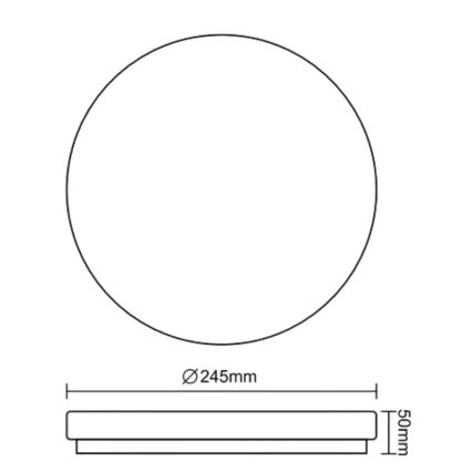 Lampa sufitowa łazienkowa LED OPAL 12W/230V, śr. 24,5 cm, IP44, biała
