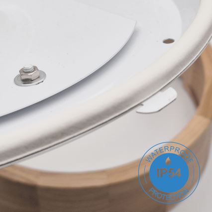 Lampa sufitowa łazienkowa OAK 3xE27/15W/230V dąb Ø37 cm IP54