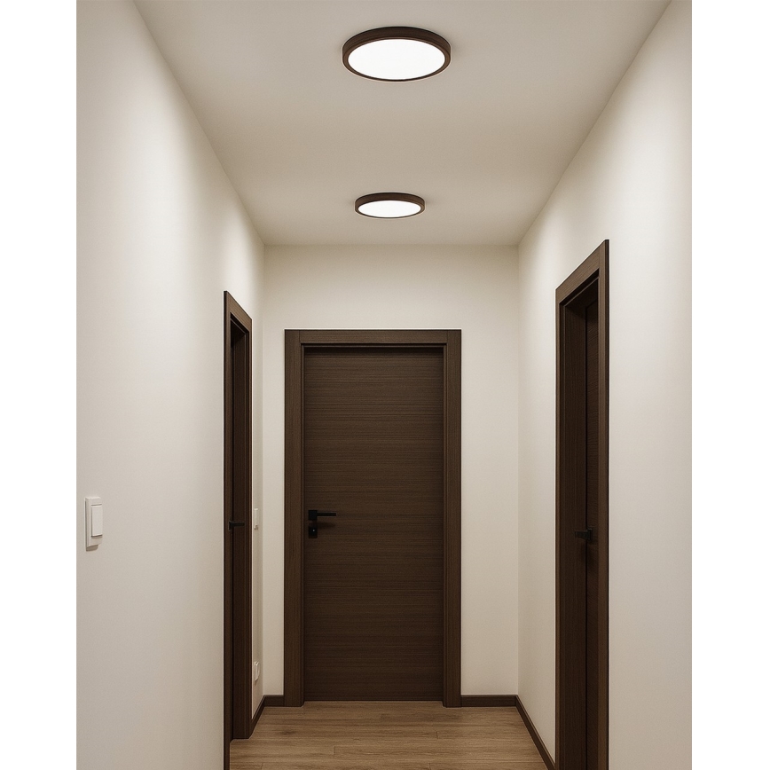Lampa sufitowa LED/18W/230V 3000/4000/6500K śr. 23 cm brązowa