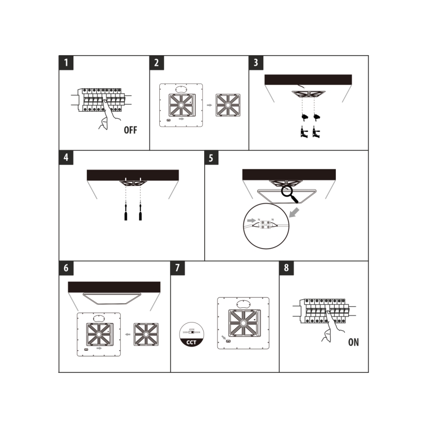 Lampa sufitowa LED/32W/230V 3000/4000/6500K 40x40 cm biała