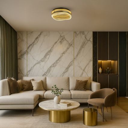 Lampa sufitowa LED/36W/230V śr. 43 cm złota