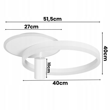 Lampa sufitowa LED 38W/230V + 1xGU10/30W, biała