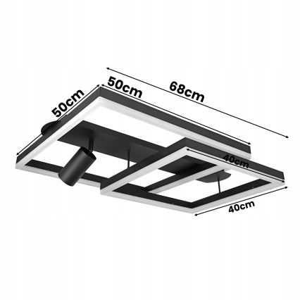 Lampa sufitowa LED/38W/230V + 1xGU10/30W czarna