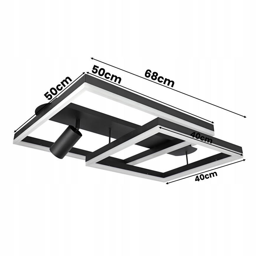 Lampa sufitowa LED/38W/230V + 1xGU10/30W czarna