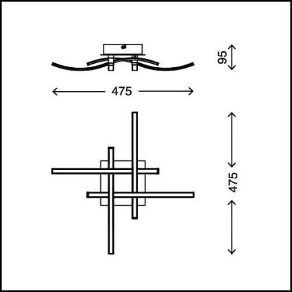 Lampa sufitowa LED 4xLED/2,6W/230V 3000K matowy chrom