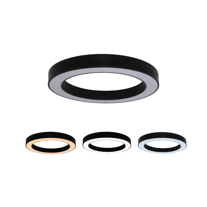 Lampa sufitowa LED/80W/230V 3000/4000/6500K śr. 80 cm czarna