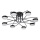 Lampa sufitowa LED 8xLED/7W/230V 3000-6000K śr. 70 cm czarna