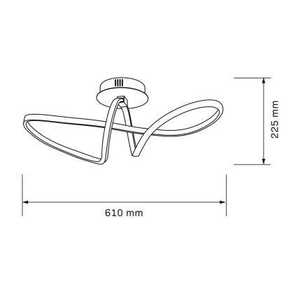 Lampa sufitowa LED FLAVIA LED/33W/230V 24x61 cm czarna