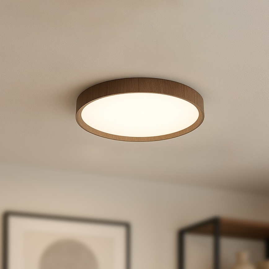 Lampa sufitowa LED FOREST, 24 W, 230 V, średnica 39 cm, brązowa