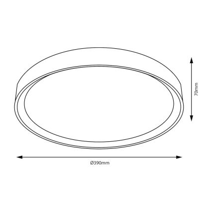 Lampa sufitowa LED FOREST, 24 W, 230 V, średnica 39 cm, brązowa