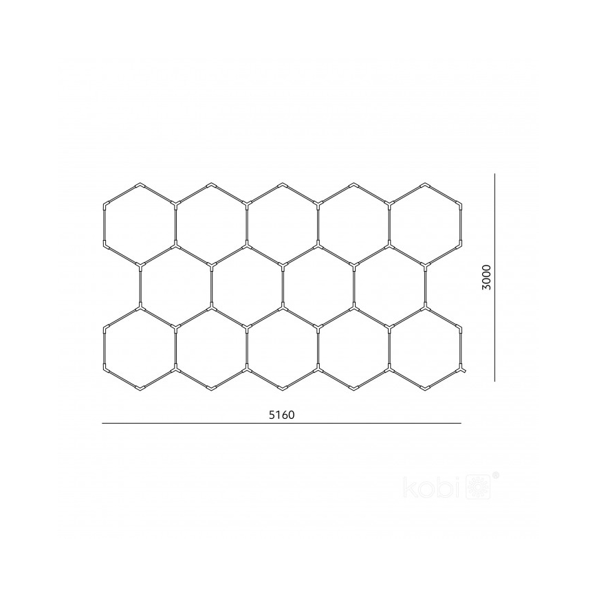 Lampa sufitowa LED HEXLINE LED/513W/230V 6500K 300x516 cm biała