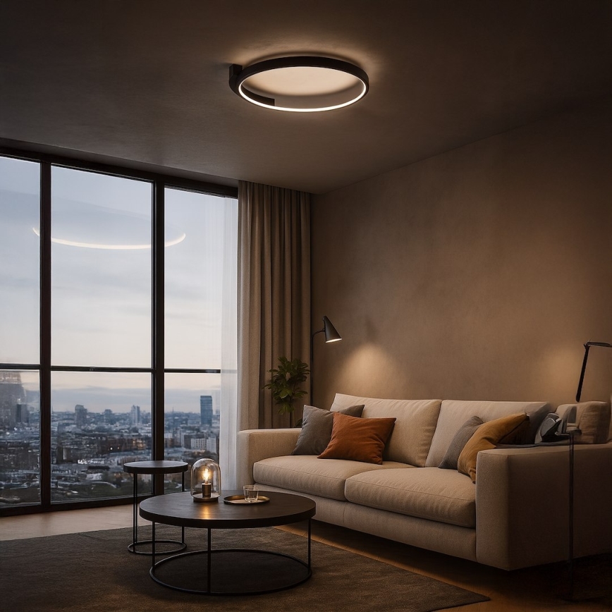 Lampa sufitowa LED LUNA LED/18W/230V śr. 42,5 cm czarna