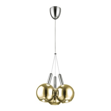 Lampa sufitowa LED na linkach BALLS 3xLED/5W230V złoty/matowy chrom