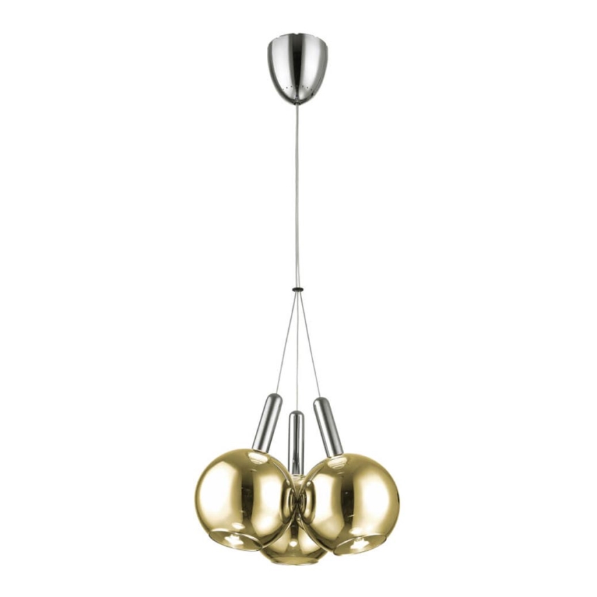 Lampa sufitowa LED na linkach BALLS 3xLED/5W230V złoty/matowy chrom