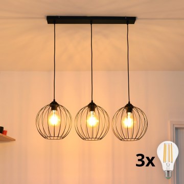 Lampa sufitowa LED na linkach MERCURE 3xE27/15W/230V