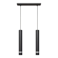 Lampa sufitowa LED na linkach TUBA 2xGU10/4,8W/230V czarna/błyszczący chrom