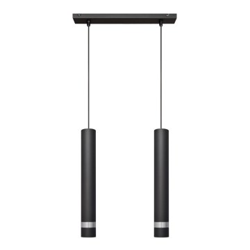 Lampa sufitowa LED na linkach TUBA 2xGU10/4,8W/230V czarna/błyszczący chrom