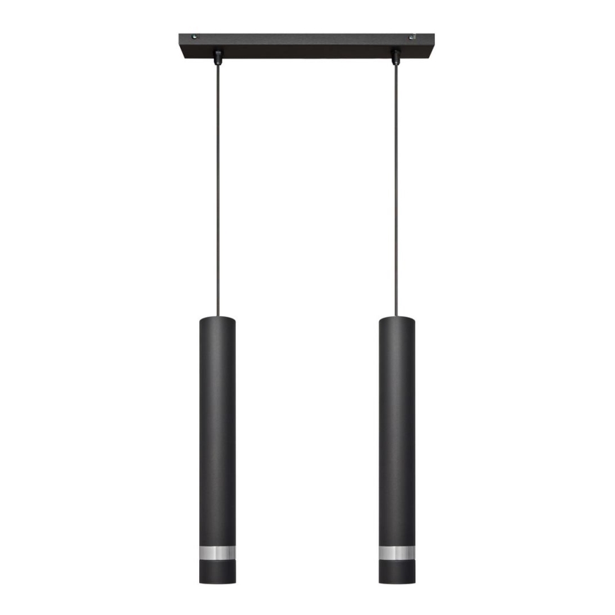 Lampa sufitowa LED na linkach TUBA 2xGU10/4,8W/230V czarna/błyszczący chrom