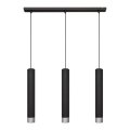 Lampa sufitowa LED na linkach TUBA 3xGU10/4,8W/230V czarna/błyszczący chrom