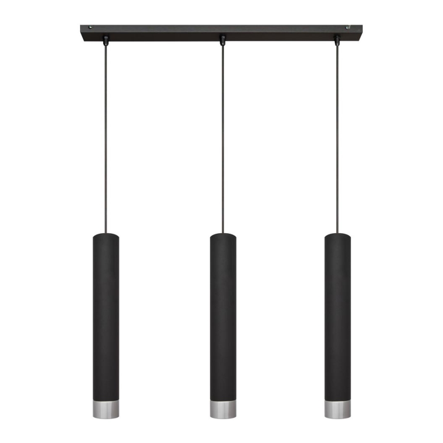 Lampa sufitowa LED na linkach TUBA 3xGU10/4,8W/230V czarna/błyszczący chrom