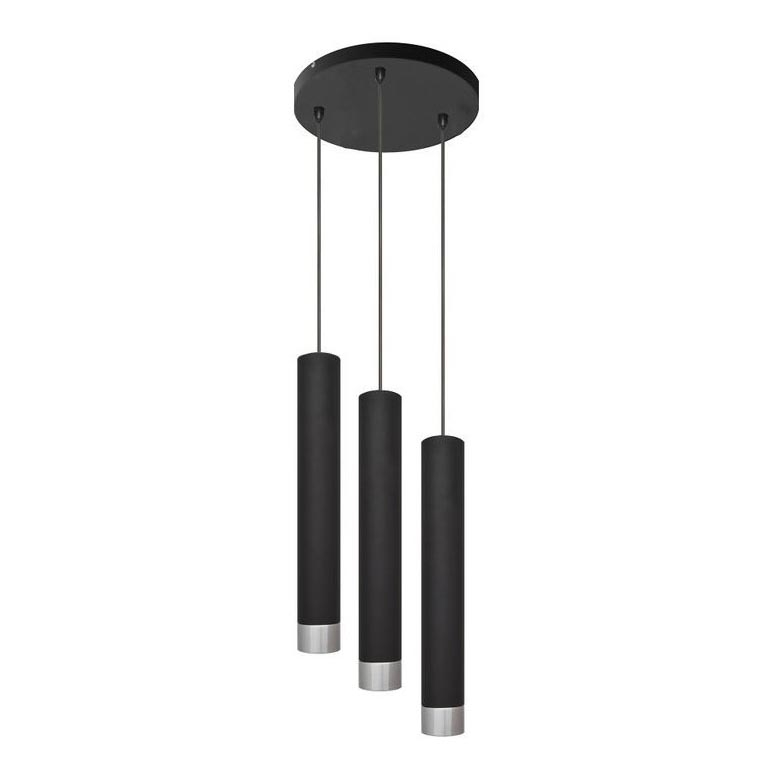 Lampa sufitowa LED na linkach TUBA 3xGU10/4,8W/230V czarna/błyszczący chrom