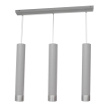 Lampa sufitowa LED na linkach TUBA 3xGU10/4,8W/230V szara/błyszczący chrom
