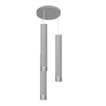 Lampa sufitowa LED na linkach TUBA 3xGU10/4,8W/230V szara/błyszczący chrom
