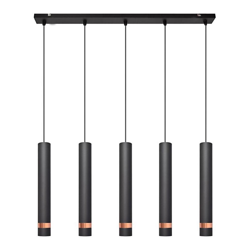 Lampa sufitowa LED na linkach TUBA 5xGU10/6,5W/230V czarna/miedziana