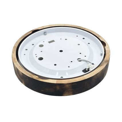 Lampa sufitowa LED OAK SMOKY SLIM LED/20W/230V 4000K śr. 27 cm dąb/ciemny brąz