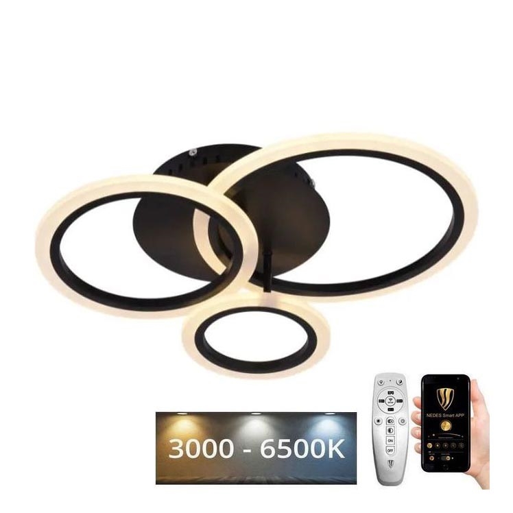 Lampa sufitowa LED ściemnialna LED/40W/230V 3000-6500K czarna + pilot do zdalnego sterowania