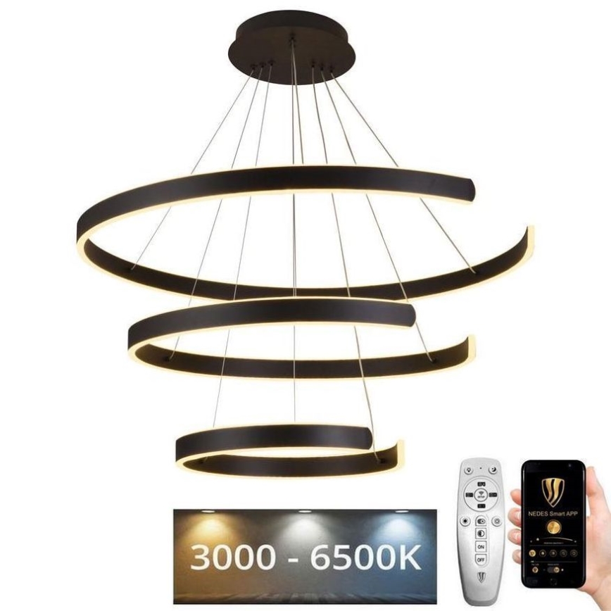 Lampa sufitowa LED ściemnialna na linkach LED/220W/230V 3000-6500K śr. 80 cm + pilot do zdalnego sterowania