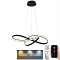 Lampa sufitowa LED ściemnialna na linkach LED/70W/230V 3000-6500K śr. 60 cm czarna + pilot do zdalnego sterowania