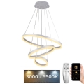 Lampa sufitowa LED ściemnialna na linkach LED/85W/230V 3000-6500K śr. 60 cm śr. 60 cm + pilot do zdalnego sterowania