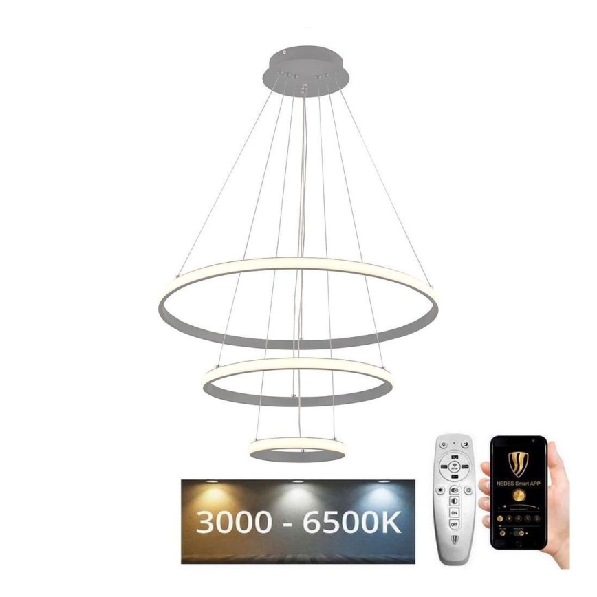 Lampa sufitowa LED ściemnialna na linkach LED/90W/230V 3000-6500K śr. 60 cm + pilot do zdalnego sterowania