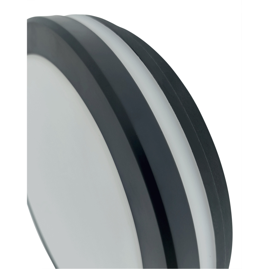 Oprawa sufitowa LED do łazienki z czujnikiem ruchu LED/20W/230V 3000/4000/6500K śr. 23 cm IP54 antracyt