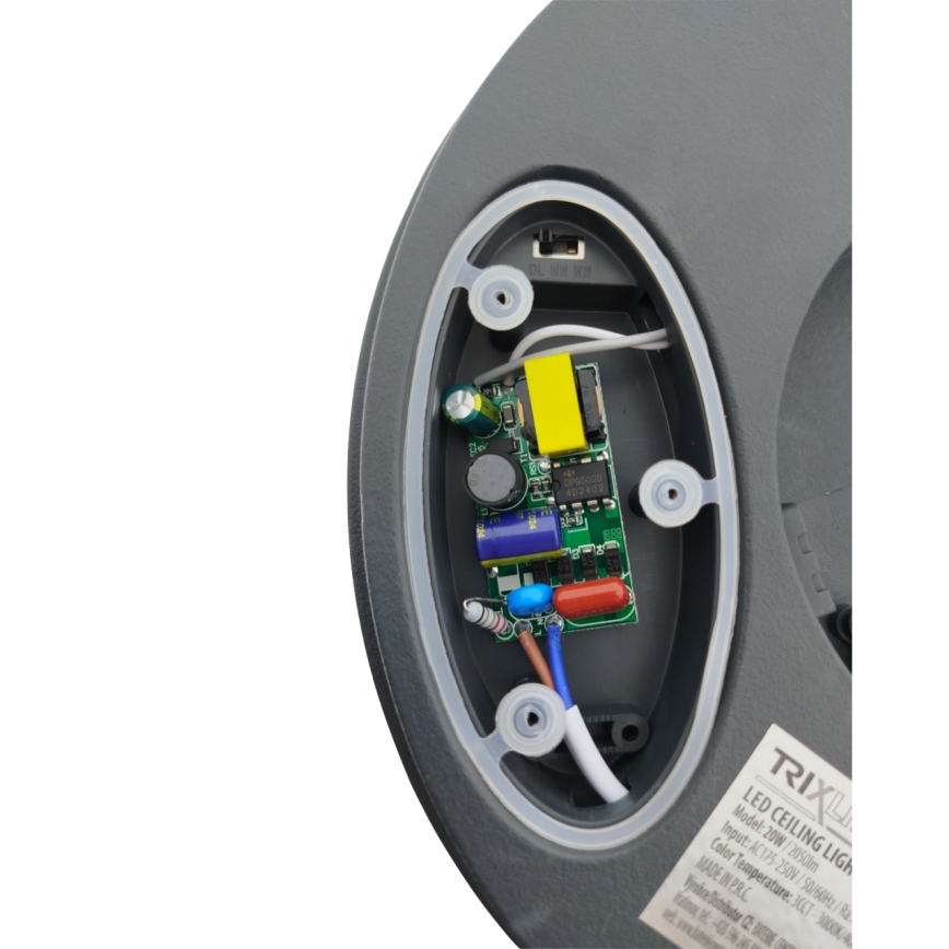 Oprawa sufitowa LED do łazienki z czujnikiem ruchu LED/20W/230V 3000/4000/6500K śr. 23 cm IP54 antracyt