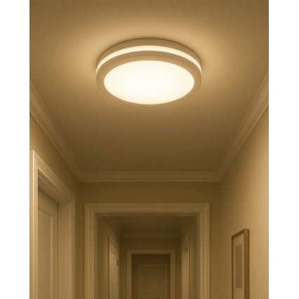 Plafon łazienkowy LED z czujnikiem ruchu LED/20W/230V 3000/4000/6500K śr. 23 cm IP54 biały