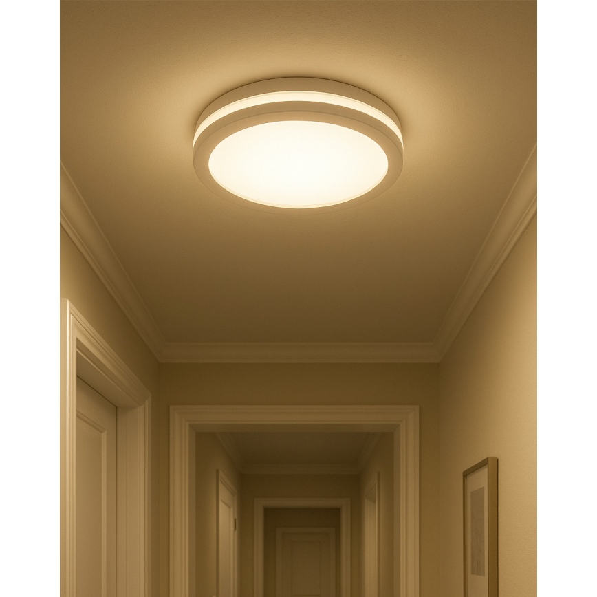Plafon łazienkowy LED z czujnikiem ruchu LED/20W/230V 3000/4000/6500K śr. 23 cm IP54 biały