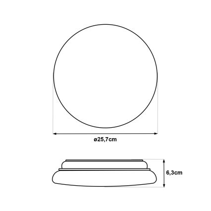 Lampa sufitowa LED z czujnikiem ruchu LENA LED/12W/230V śr. 25,7 cm biała