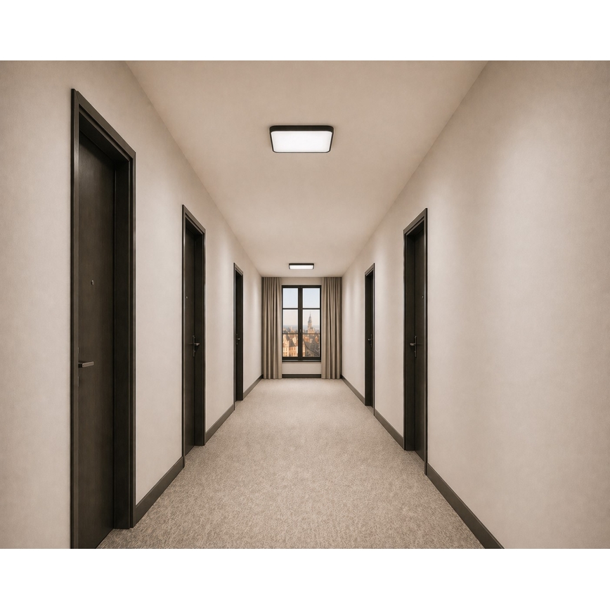 Oprawa sufitowa LED z czujnikiem ruchu i zmierzchu WILTON LED/24W/230V 4000K 33x33 cm czarna