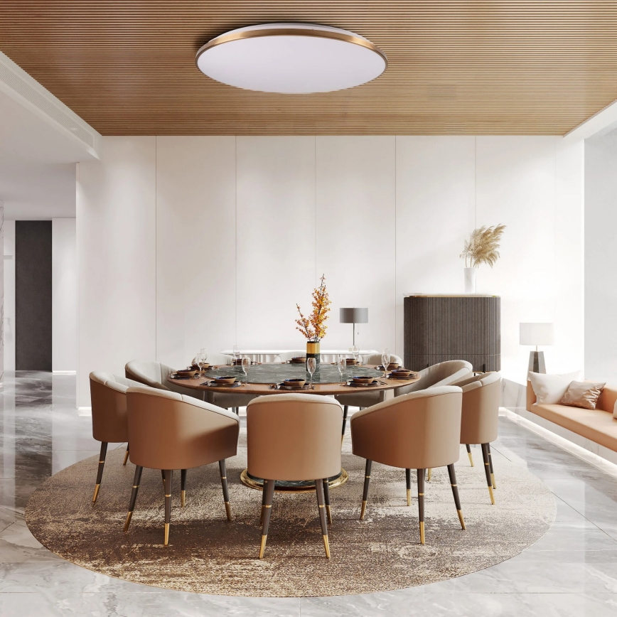 Ściemnialna lampa sufitowa LED KERN 100W/230V 3000/4000/6000K Ø 100 cm złota + pilot zdalnego sterowania