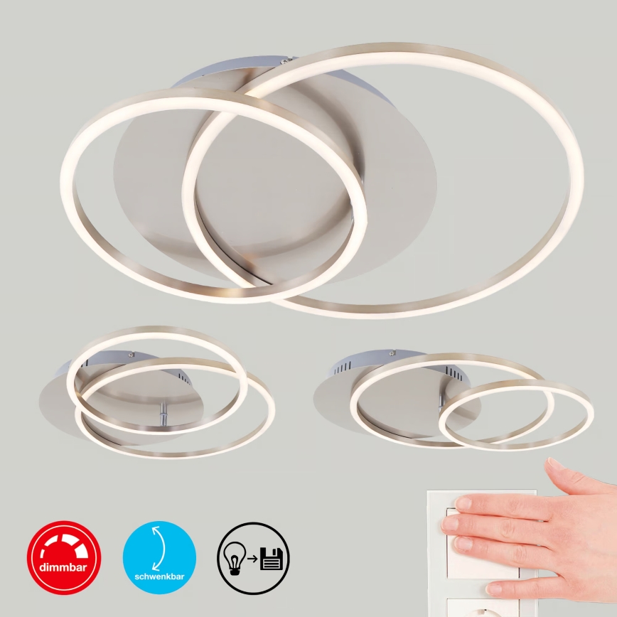 Lampa sufitowa LED z możliwością ściemniania/28W/230V 3000K matowy chrom