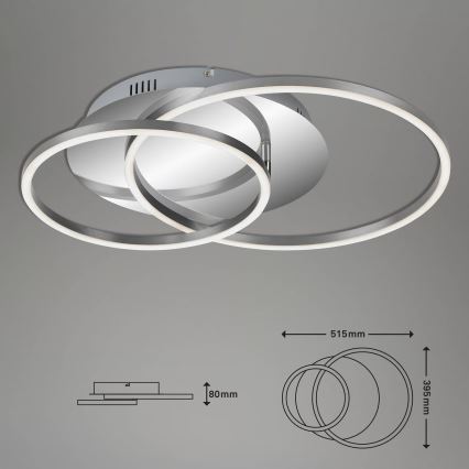 Lampa sufitowa LED z możliwością ściemniania/28W/230V 3000K matowy chrom