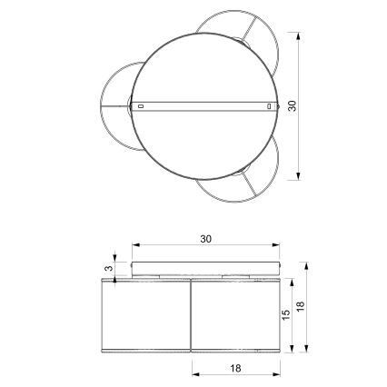 Plafon LOFT SHADE 3xE27/60W/230V czarny/złoty