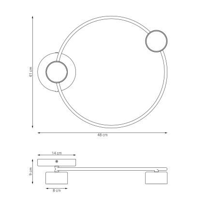 Lampa sufitowa LUCIO 2xGX53/12W/230V czarny